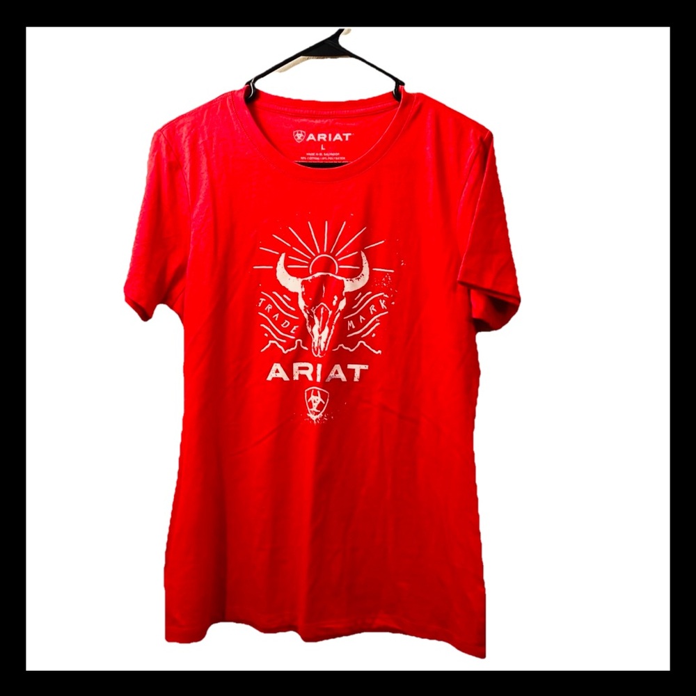 Ariat Red Short Sleeve Tee with Bold Graphic